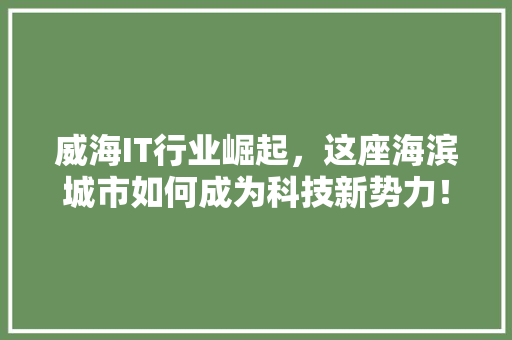 威海IT行业崛起，这座海滨城市如何成为科技新势力！