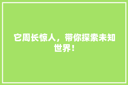它周长惊人，带你探索未知世界！