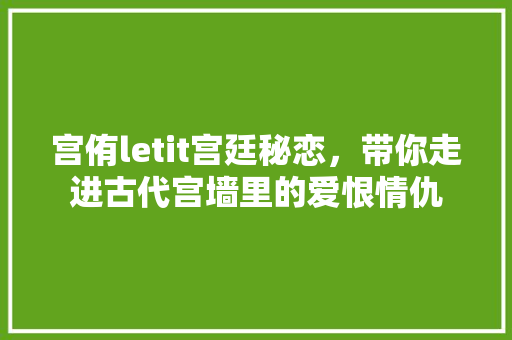 宫侑letit宫廷秘恋，带你走进古代宫墙里的爱恨情仇 英文谷歌算法