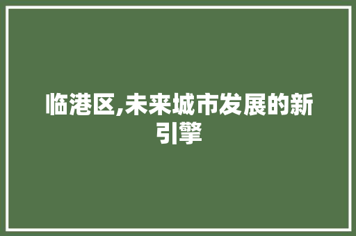 临港区,未来城市发展的新引擎