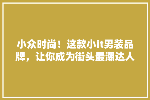 小众时尚！这款小it男装品牌，让你成为街头最潮达人！