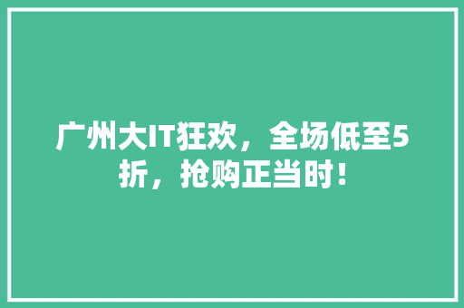 广州大IT狂欢，全场低至5折，抢购正当时！ 英文谷歌算法