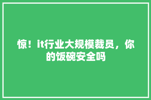 惊！it行业大规模裁员，你的饭碗安全吗