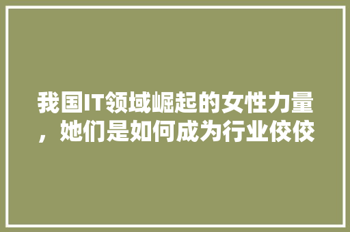 我国IT领域崛起的女性力量，她们是如何成为行业佼佼者的 网站优化