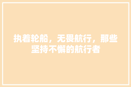 执着轮船，无畏航行，那些坚持不懈的航行者