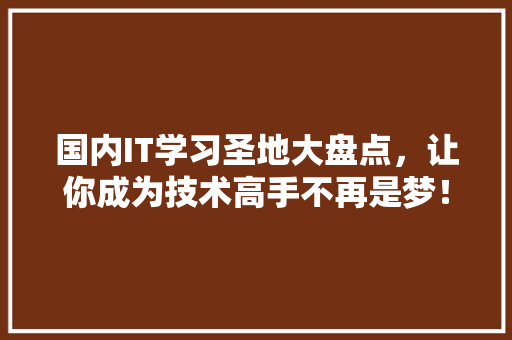 国内IT学习圣地大盘点，让你成为技术高手不再是梦！ 百度算法