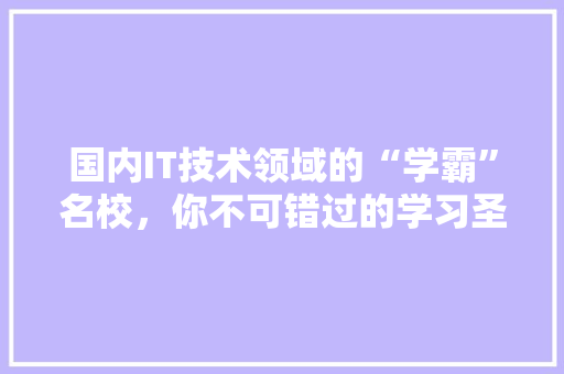 国内IT技术领域的“学霸”名校，你不可错过的学习圣地！ AI技术学习