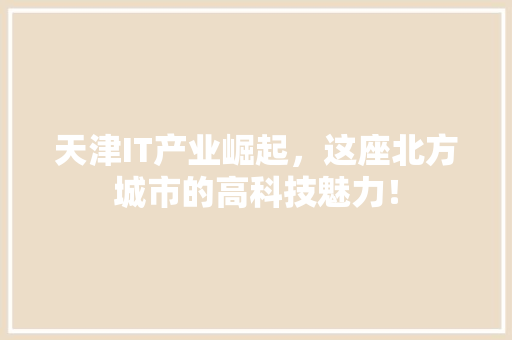天津IT产业崛起，这座北方城市的高科技魅力！