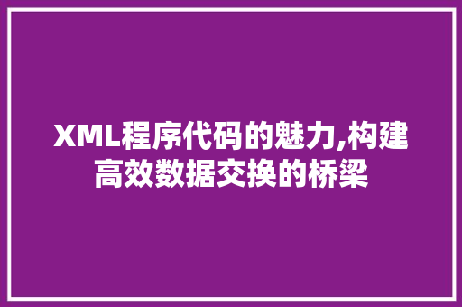 XML程序代码的魅力,构建高效数据交换的桥梁