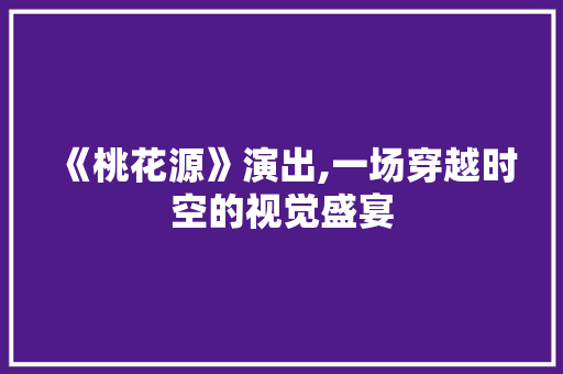 《桃花源》演出,一场穿越时空的视觉盛宴