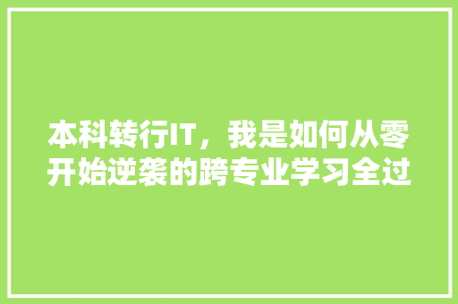 本科转行IT，我是如何从零开始逆袭的跨专业学习全过程！