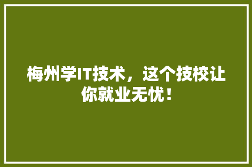 梅州学IT技术，这个技校让你就业无忧！ 搜狗优化