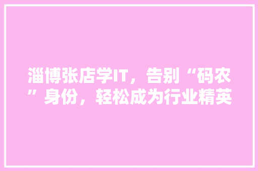 淄博张店学IT，告别“码农”身份，轻松成为行业精英！