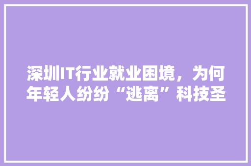 深圳IT行业就业困境，为何年轻人纷纷“逃离”科技圣地 搜狗优化