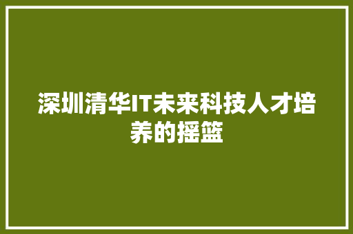 深圳清华IT未来科技人才培养的摇篮 百度算法