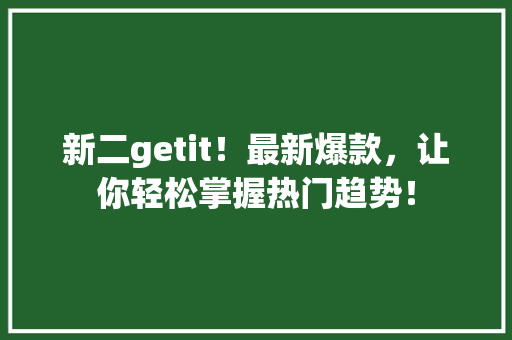 新二getit！最新爆款，让你轻松掌握热门趋势！ 英文谷歌算法