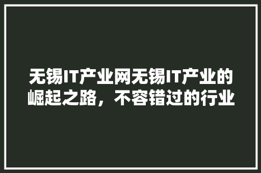 无锡IT产业网无锡IT产业的崛起之路，不容错过的行业资讯！
