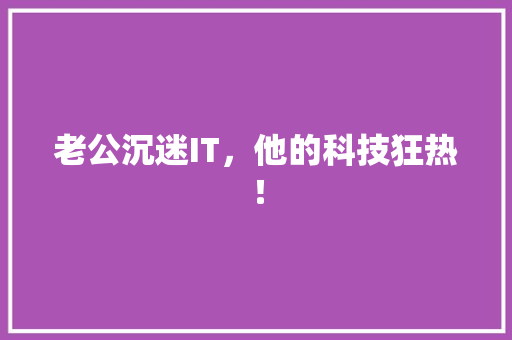 老公沉迷IT，他的科技狂热！