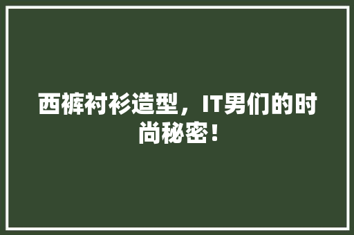 西裤衬衫造型，IT男们的时尚秘密！ 百度算法