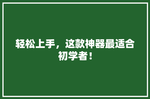 轻松上手，这款神器最适合初学者！ seo技术