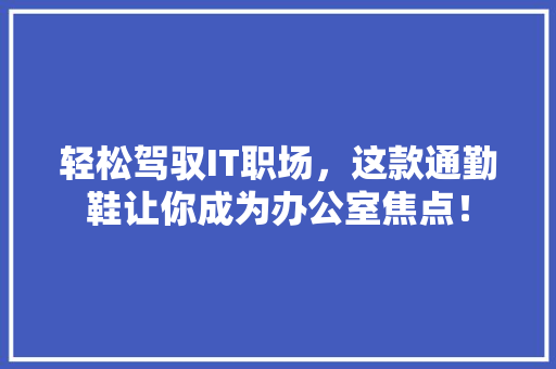 轻松驾驭IT职场，这款通勤鞋让你成为办公室焦点！ 网站开发