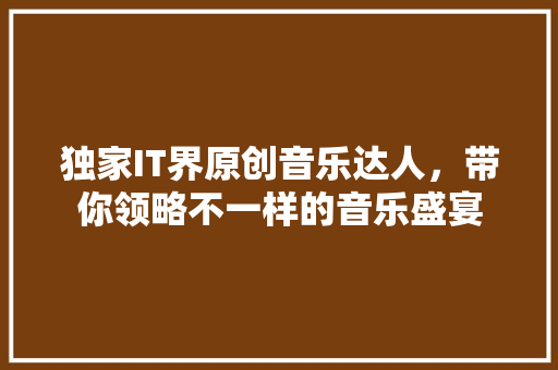 独家IT界原创音乐达人，带你领略不一样的音乐盛宴 百度算法