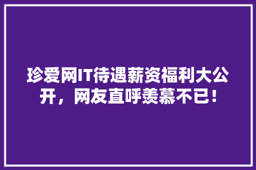 珍爱网IT待遇薪资福利大公开，网友直呼羡慕不已！ 360搜优化