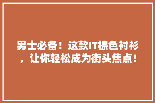 男士必备！这款IT棕色衬衫，让你轻松成为街头焦点！
