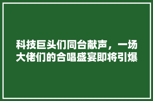 科技巨头们同台献声，一场大佬们的合唱盛宴即将引爆！ seo技术