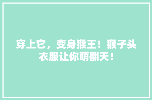 穿上它，变身猴王！猴子头衣服让你萌翻天！