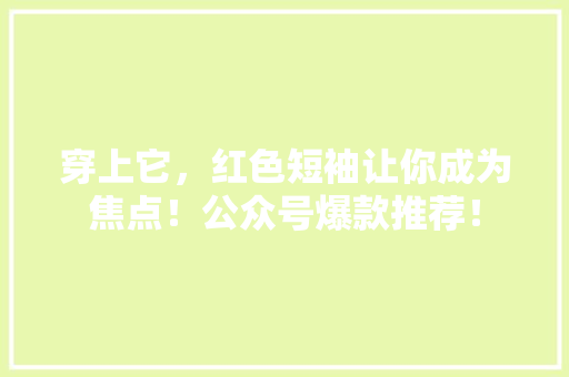 穿上它，红色短袖让你成为焦点！公众号爆款推荐！