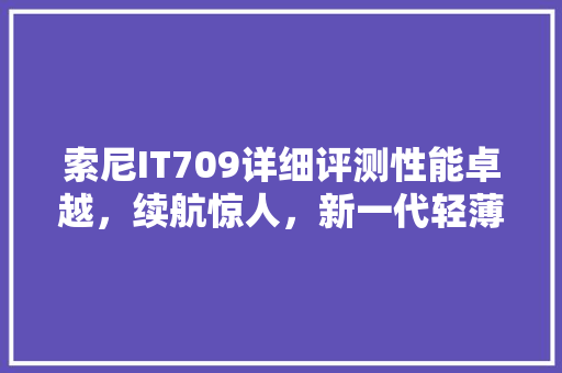 索尼IT709详细评测性能卓越，续航惊人，新一代轻薄本首选 seo技术
