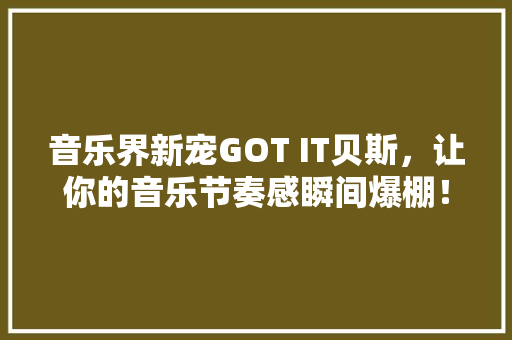 音乐界新宠GOT IT贝斯，让你的音乐节奏感瞬间爆棚！ 小程序开发