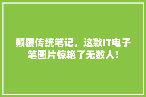 颠覆传统笔记，这款IT电子笔图片惊艳了无数人！