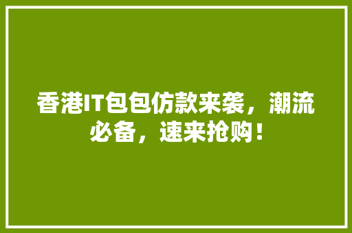香港IT包包仿款来袭，潮流必备，速来抢购！ seo技术