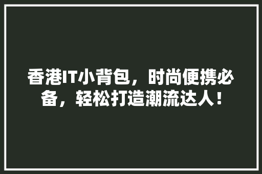 香港IT小背包，时尚便携必备，轻松打造潮流达人！