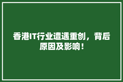 香港IT行业遭遇重创，背后原因及影响！ 头条优化