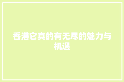 香港它真的有无尽的魅力与机遇 网站优化