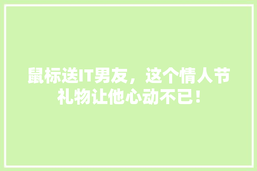 鼠标送IT男友，这个情人节礼物让他心动不已！