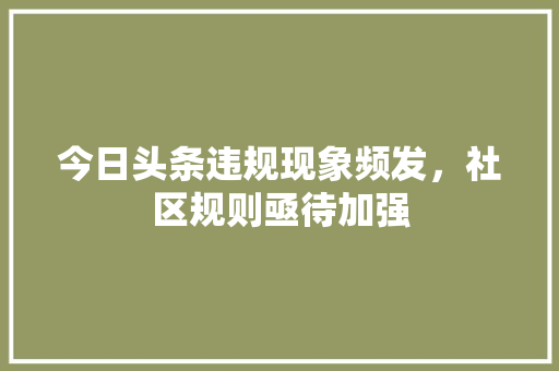 今日头条违规现象频发，社区规则亟待加强