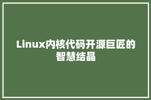 Linux内核代码开源巨匠的智慧结晶