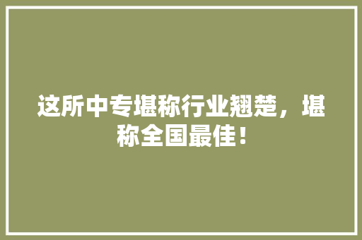 这所中专堪称行业翘楚，堪称全国最佳！ 网站开发