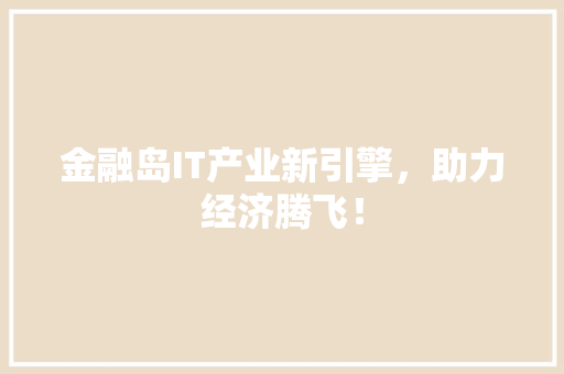 金融岛IT产业新引擎，助力经济腾飞！ 小程序开发