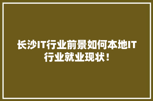长沙IT行业前景如何本地IT行业就业现状！ 英文谷歌算法