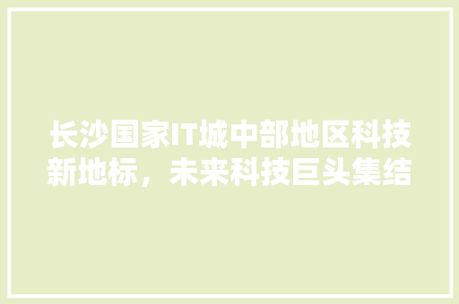 长沙国家IT城中部地区科技新地标，未来科技巨头集结地！