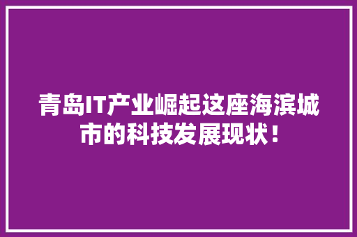 青岛IT产业崛起这座海滨城市的科技发展现状！ seo技术