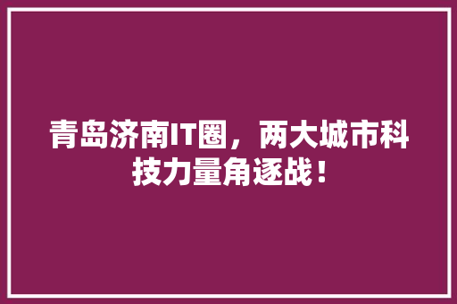 青岛济南IT圈，两大城市科技力量角逐战！ seo技术