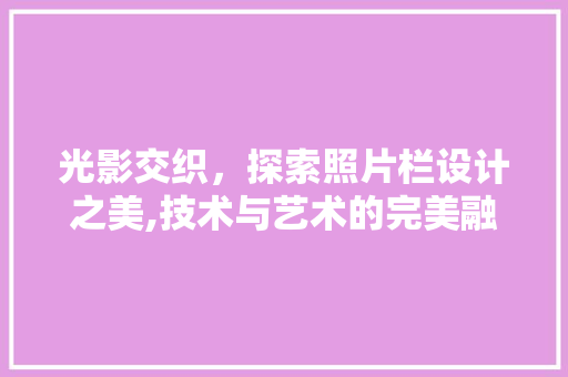 光影交织，探索照片栏设计之美,技术与艺术的完美融合