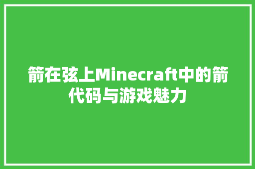 箭在弦上Minecraft中的箭代码与游戏魅力 网站优化