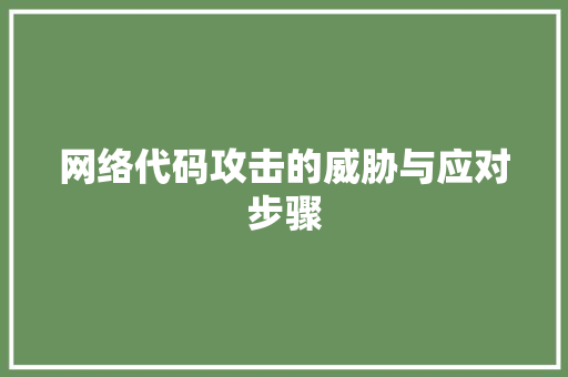网络代码攻击的威胁与应对步骤 360搜优化